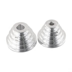Pagoda Pulley Wheel, Aluminum Transmission Wheel for Benchtop Drill Press, 5-Step V-Belt Sheave for Motor Shaft Drive, Silver(2pcs set)