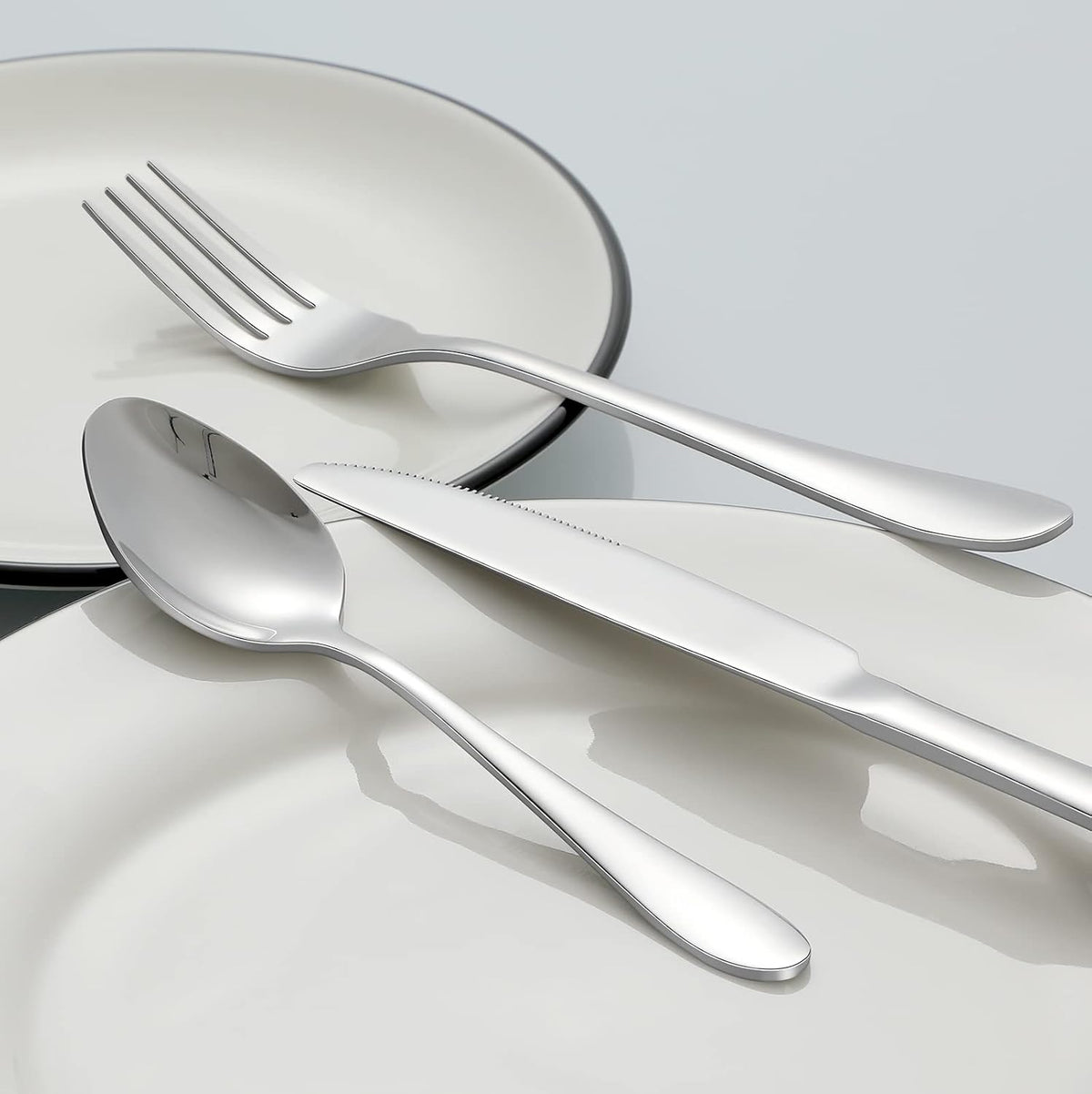 16-Piece Stainless Steel Teaspoons - Spoons Silverware Set for Home, Kitchen or Restaurant, Mirror Polished