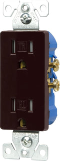Eaton TR1107B Tamper Resistant Decorator Duplex Receptacle, Brown