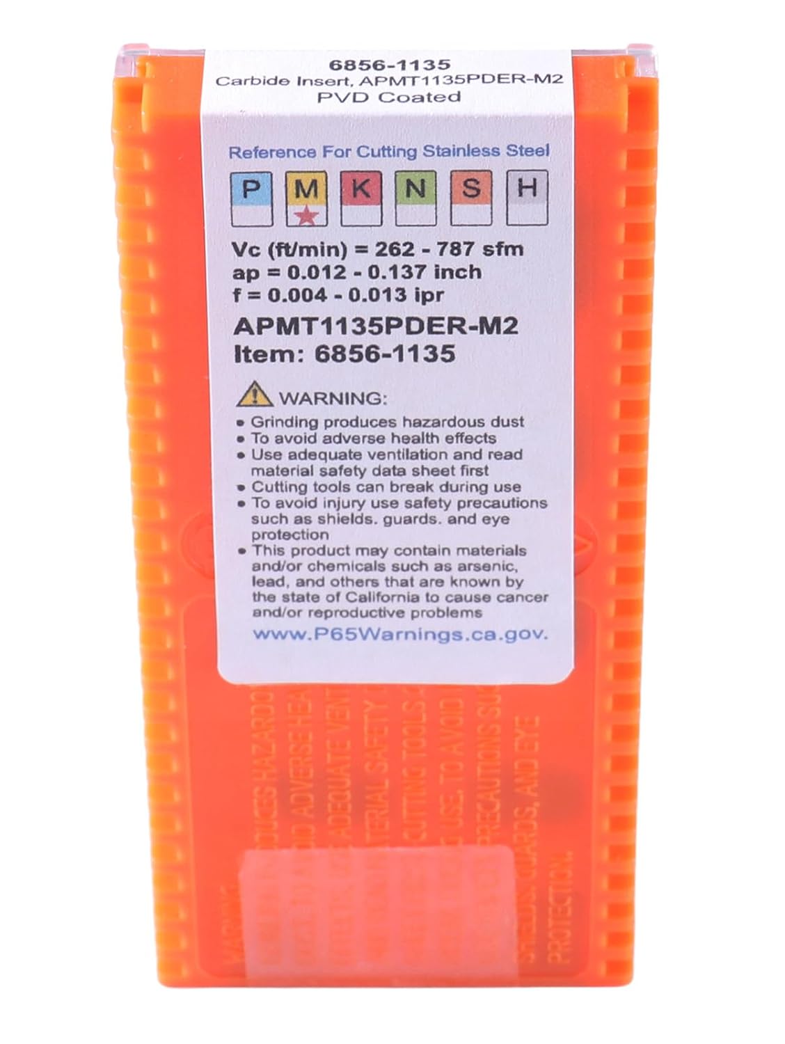 Accusize APMT1135PDER-M2 PVD-Coated Inserts, Stainless Steel, 10Pc