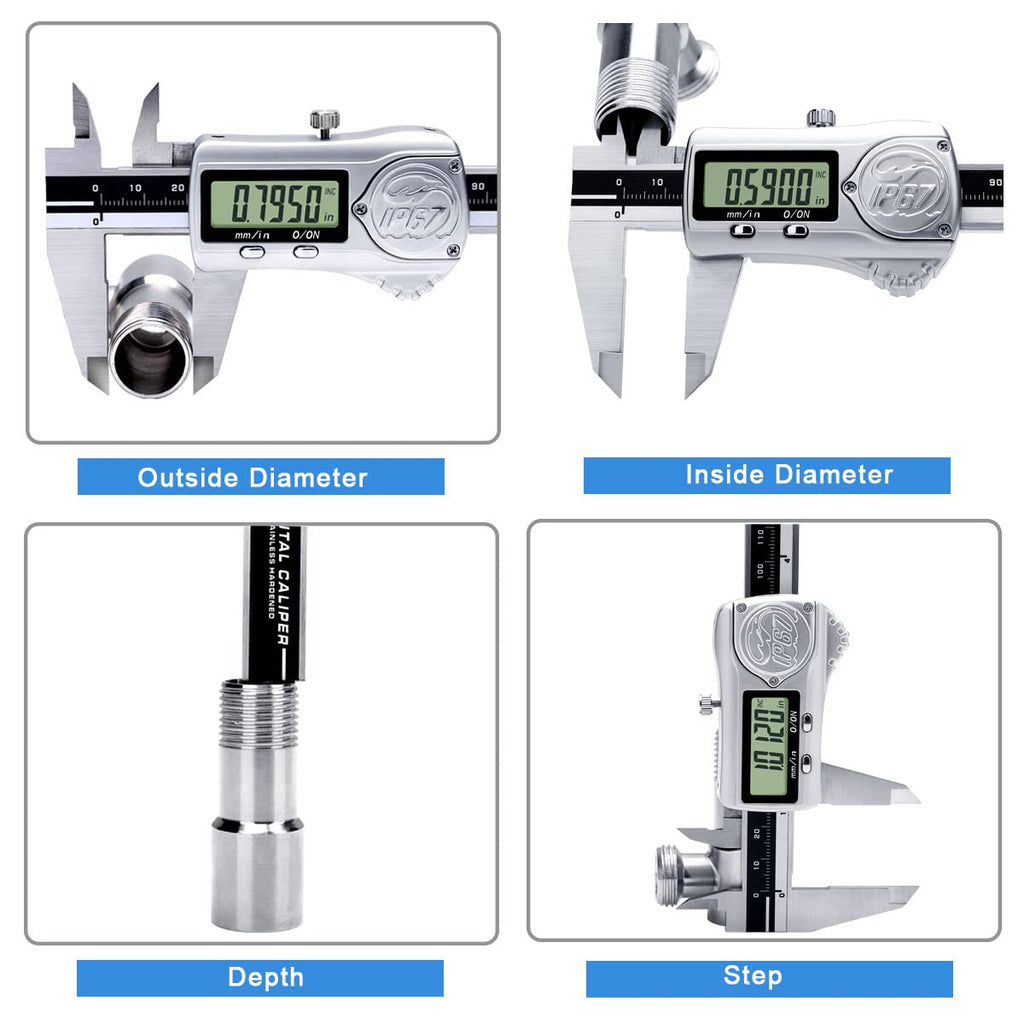 Kynup Digital Caliper, 6 Inch IP67 Waterproof Caliper Measuring Tool