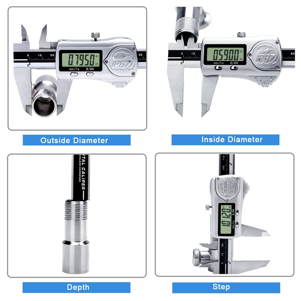 Kynup Digital Caliper, 6 Inch IP67 Waterproof Caliper Measuring Tool
