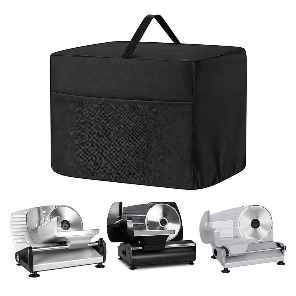 Meat Slicer Cover for Waring Pro Professional Electric Food Slicer FS150, Dustproof Protective Cover with Top Handle, Durable Full Coverage Design for Clean and Convenient Storage