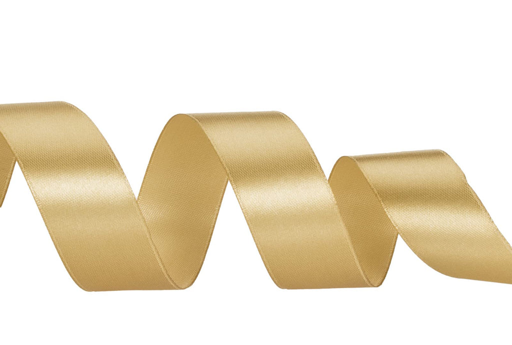 1 Inch Champaign Gold Solid Satin Ribbon for Gift Wrapping, 50 Yards