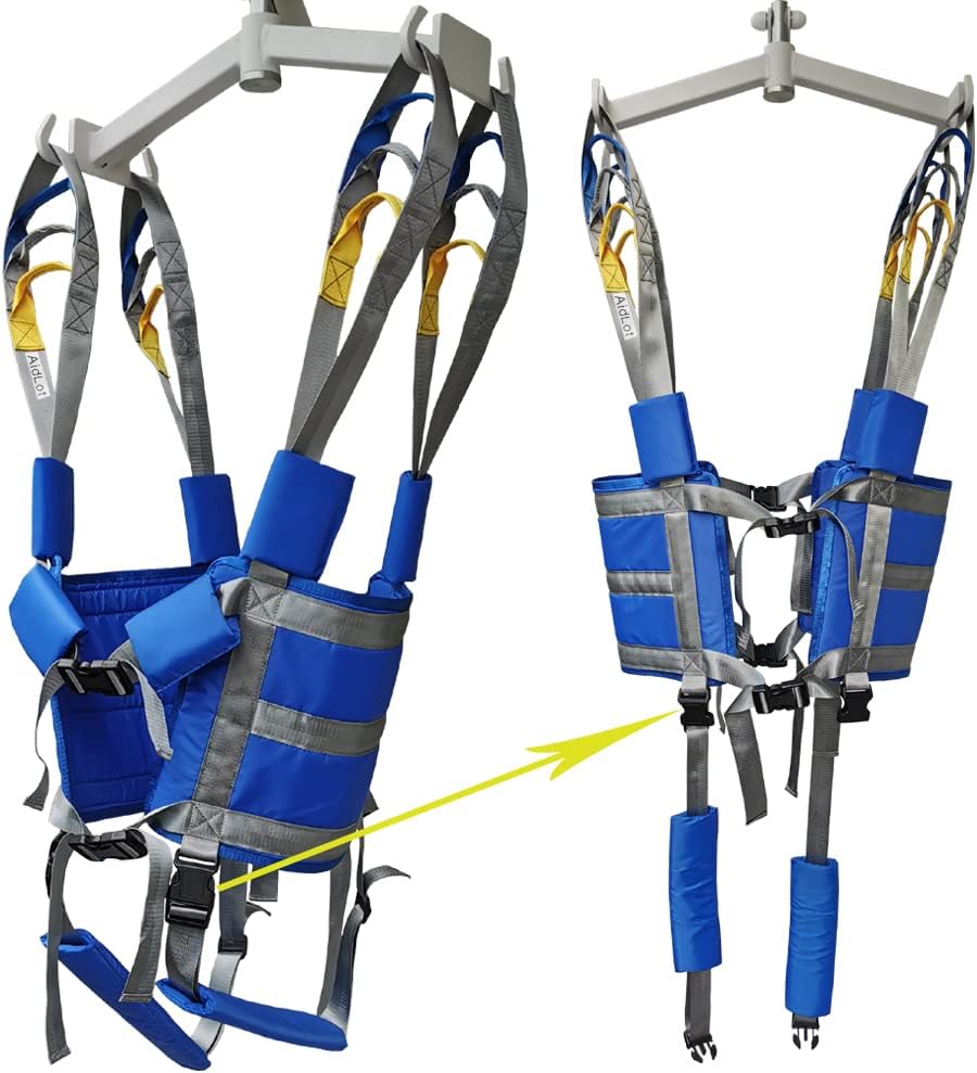 Patient Lift Aid Sling Assist Elederly Senior Transfer Belt Sit Stand Walk Straps Harness Fold Up Full Body Support