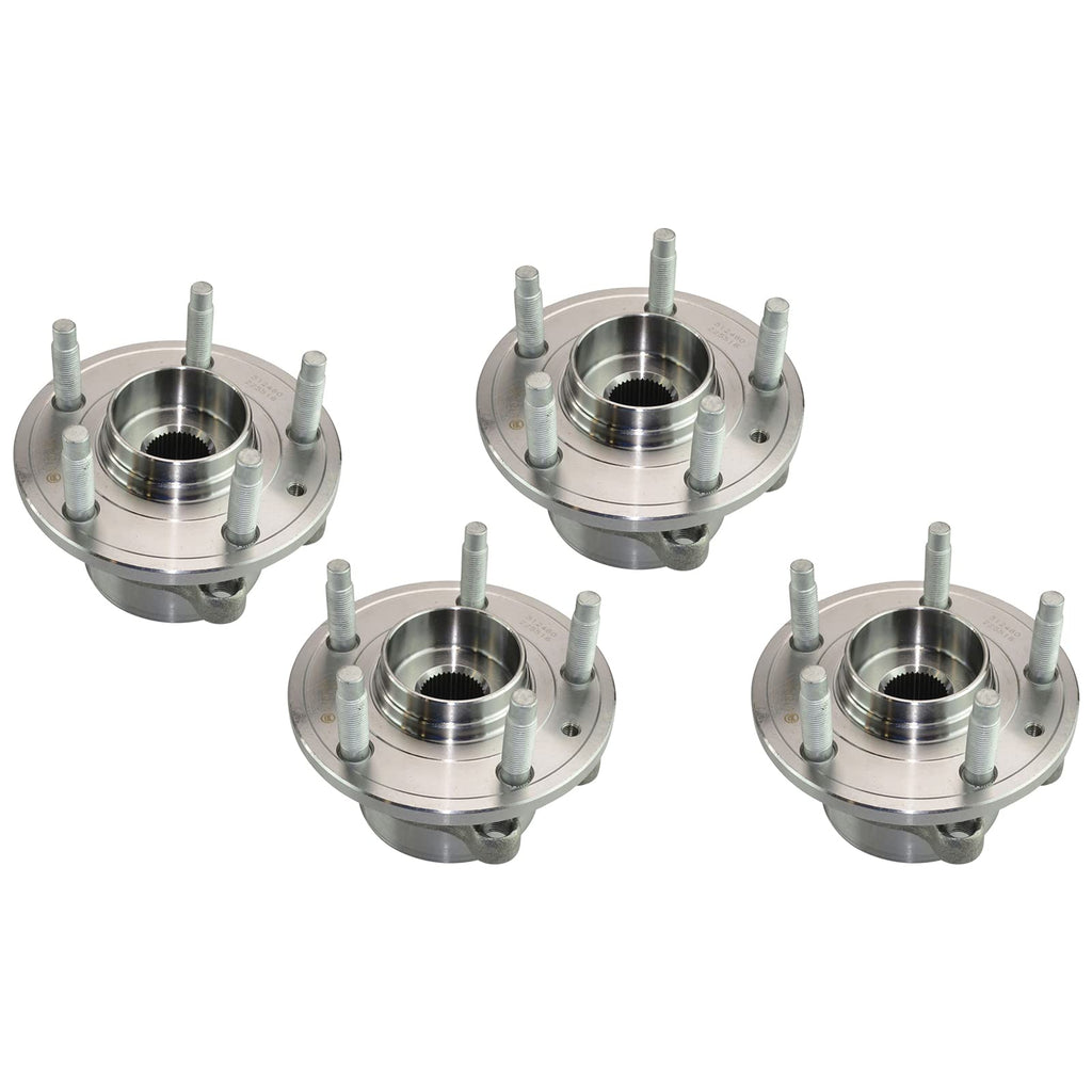 TRQ Front and Rear Wheel Bearing & Hub Assembly Set 4 Piece