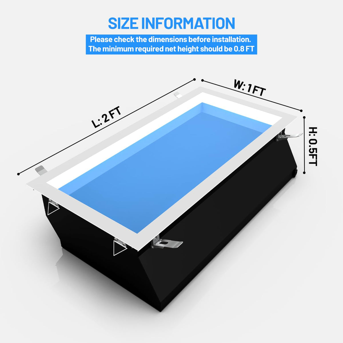 2x1 Ft Artificial Skylight Ceiling Light, Dimmable