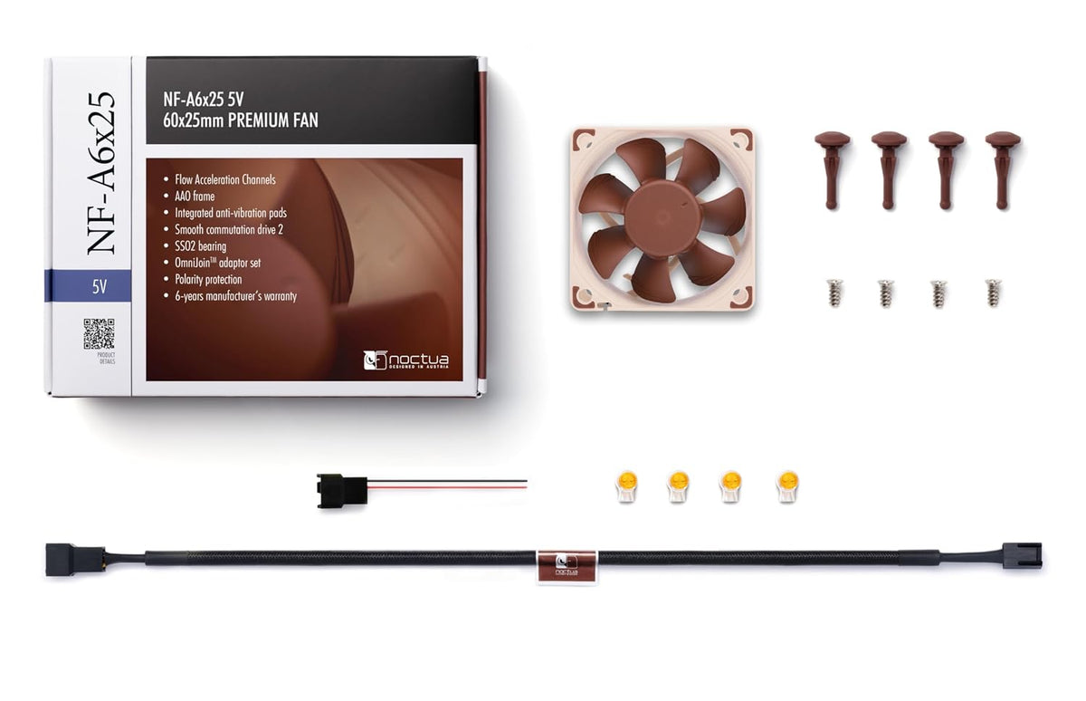 Noctua NF-A6x25 5V, High-Performance Quiet Fan 60mm