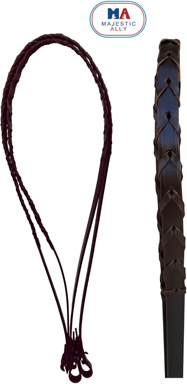 Padded Raised English Bridle, Premium Leather, Matching Laced Reins