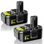 2-Pack 8.0Ah Replacement for Ryobi 18V Battery ONE+ P108 P102