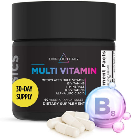 Methylated Multivitamin for Women and Men, Multi Vitamin Supplement with Alpha Lipoic Acid, B Vitamins, Iron, Zinc