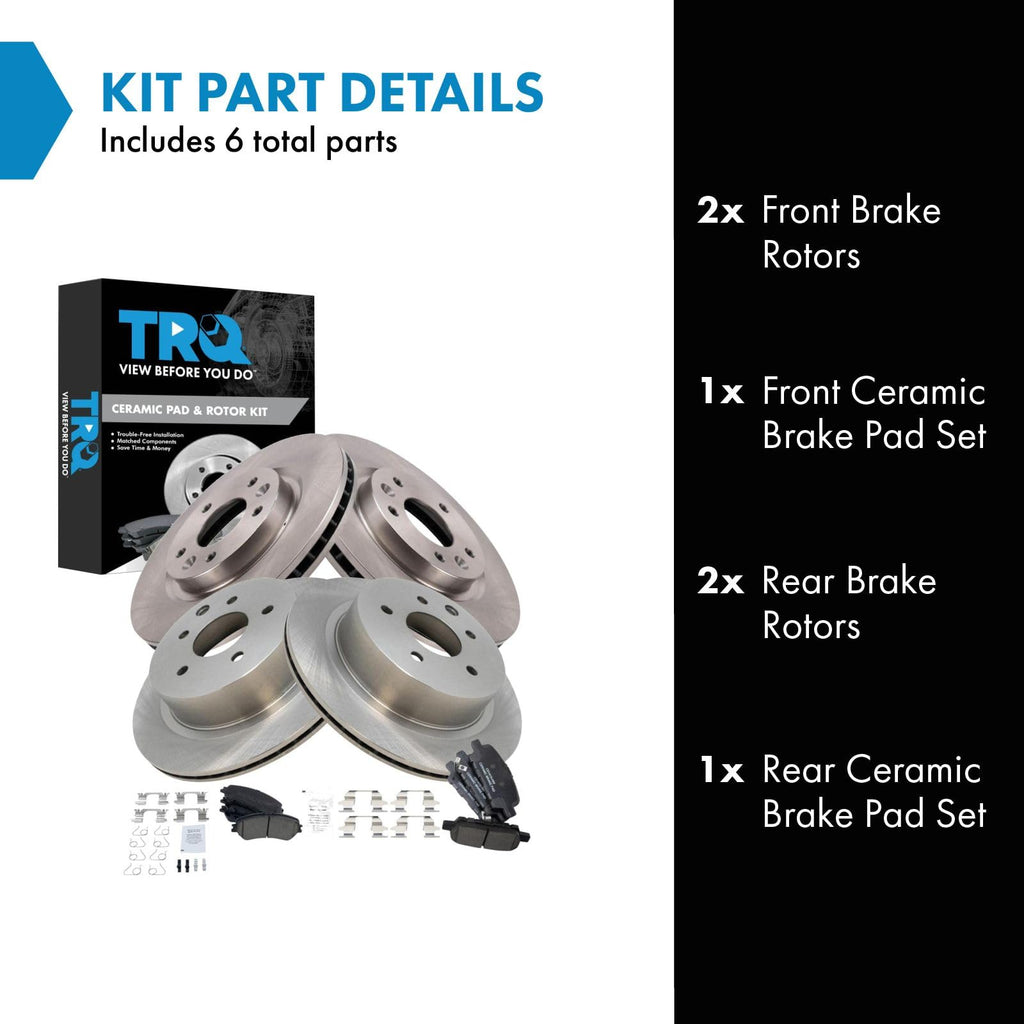 TRQ Brake Pad & Rotor Kit Ceramic