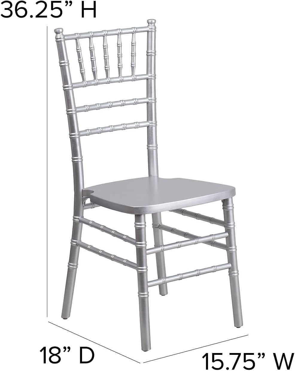 2 Pack HERCULES Series Silver Wood Chiavari Chair