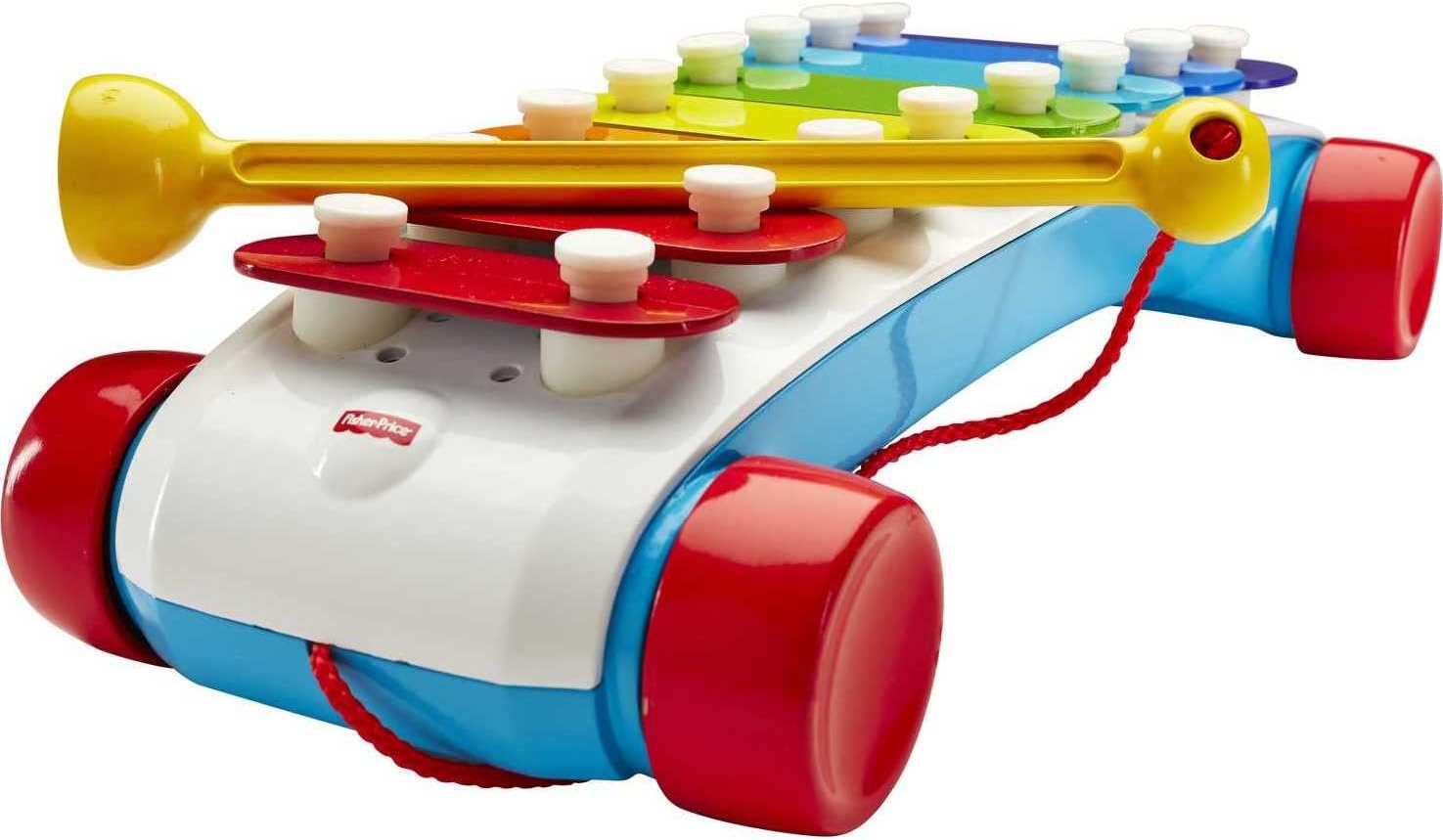 Fisher-Price Toddler Pull Toy, Classic Xylophone Pretend Musical Instrument with Mallet for Preschool Kids Ages 18+