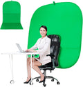 Portable Green Screen Chair, 59 in Greenscreen Backdrop with Stand Double Sided Foldable Green Background, Chroma Key