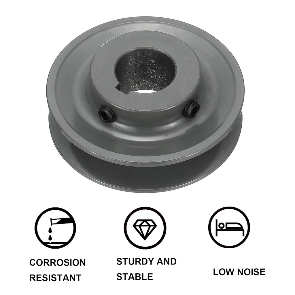 uxcell BK34-1 V-Belt Sheave 1" Bore, 3.55" OD, Single Groove Web Sheave