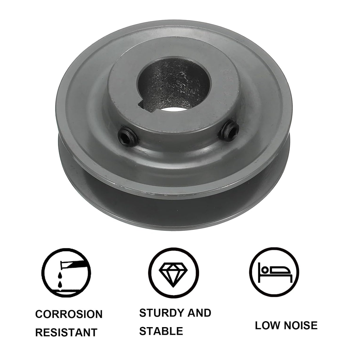 uxcell BK34-1 V-Belt Sheave 1" Bore, 3.55" OD, Single Groove Web Sheave
