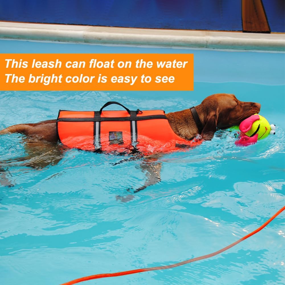 Long Dog Leash, 32ft Floating Dog Training Leash, Orange