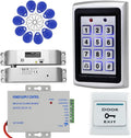 RFID Keypad Access Control Kit with Aluminum Alloy Strike Lock | Zinc Alloy Keypad, 12V 3A Power Supply, Exit Button