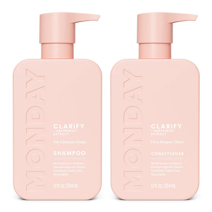 Clarify Shampoo and Conditioner Set 12 oz for Oily Hair Made with Grapefruit Extract, Coconut Oil, Shea Butter