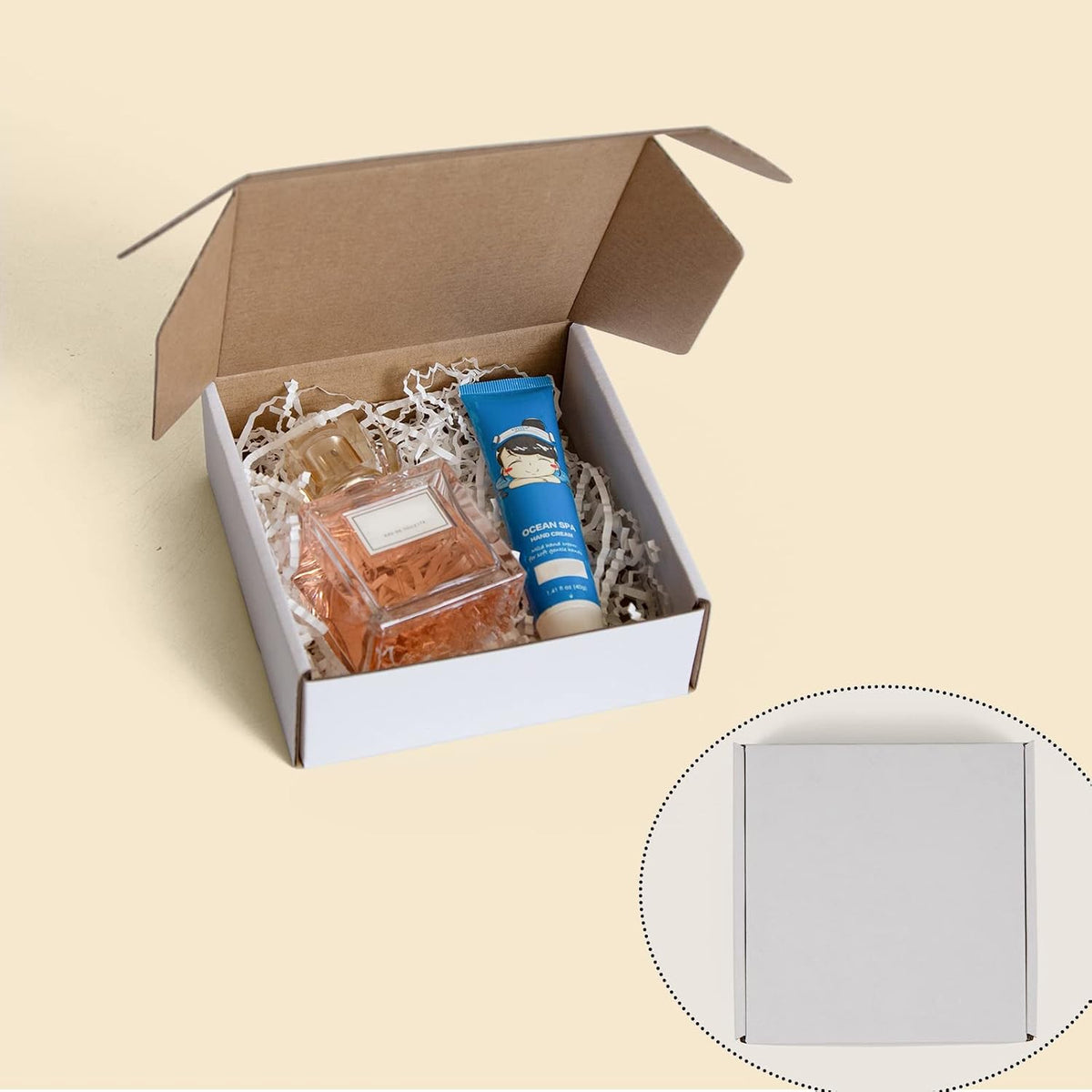6x6x2 Inches Shipping Boxes Pack of 25, White Corrugated Cardboard Boxes for Small Bussiness