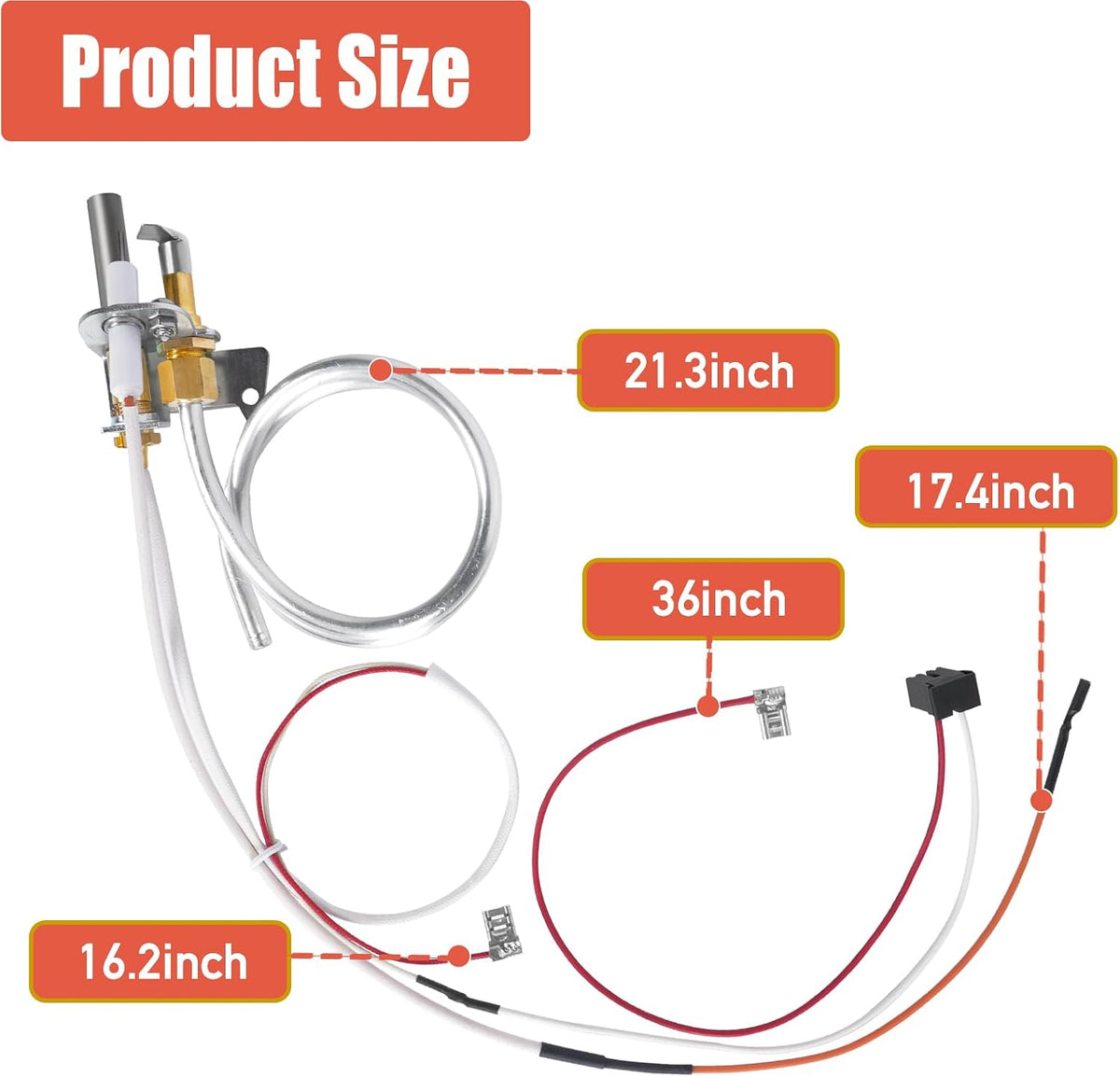 100112330 Water Heater Pilot Assembly with Thermopile, 9007876 9007877