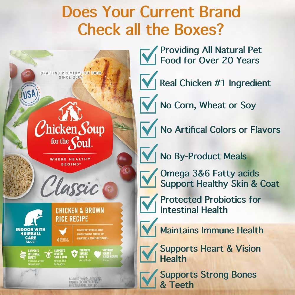 Natural Premium Indoor w/Hairball Care Adult Dry Cat Food, Real Meat First Ingredient, No By-Products, Supports