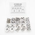Flange Nut Kit 120 pcs M3 M4 M5 M6 M8 M10 M12 Hex Lock Nuts