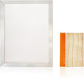 8 x 10 Inch Aluminum Silk Screen Printing Frame with 110 White Mesh, and Including 4 x 6 Inch Wooden Screen Printing