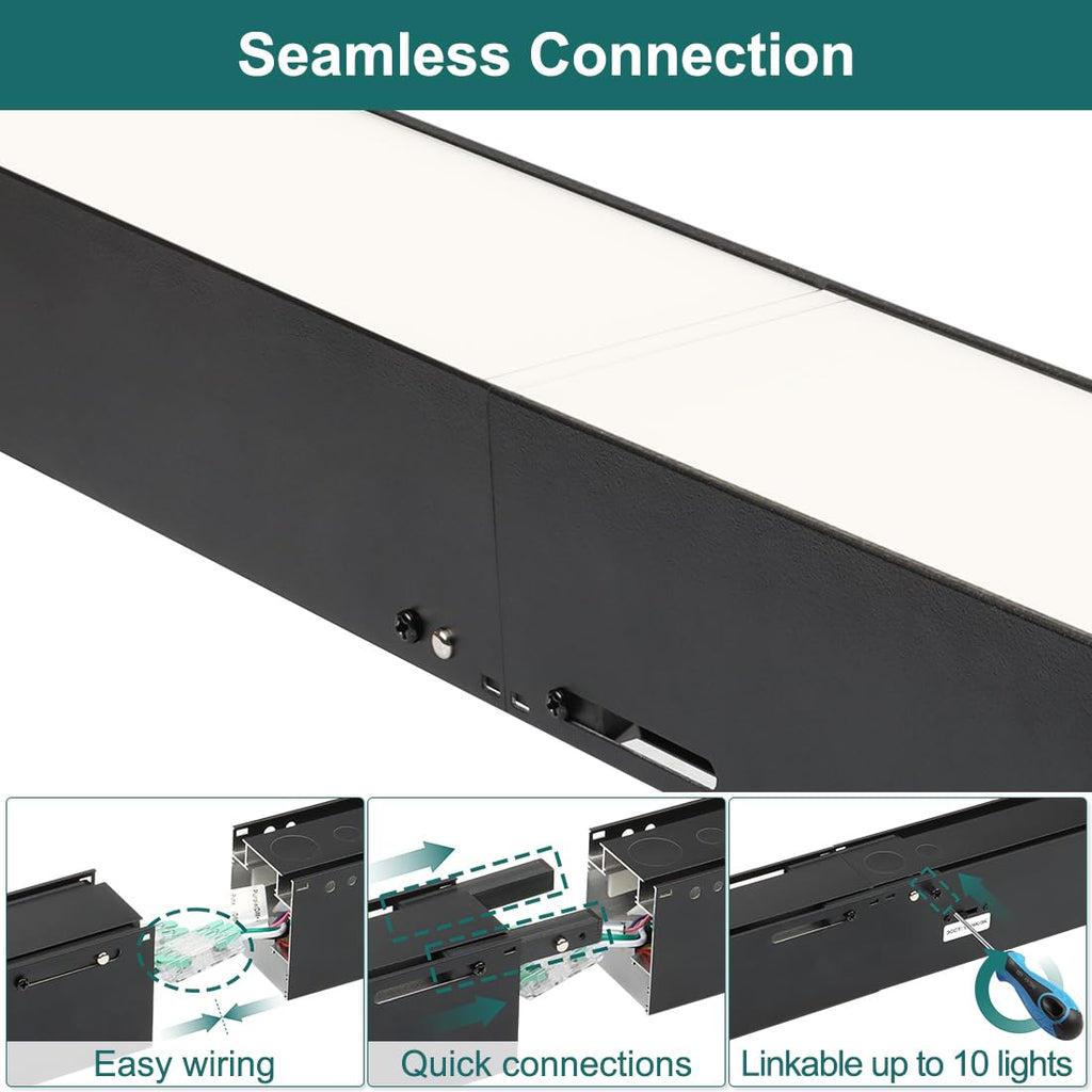 Linkable 4FT LED Linear Light, 40W 3000K/4000K/5000K, 4 Pack