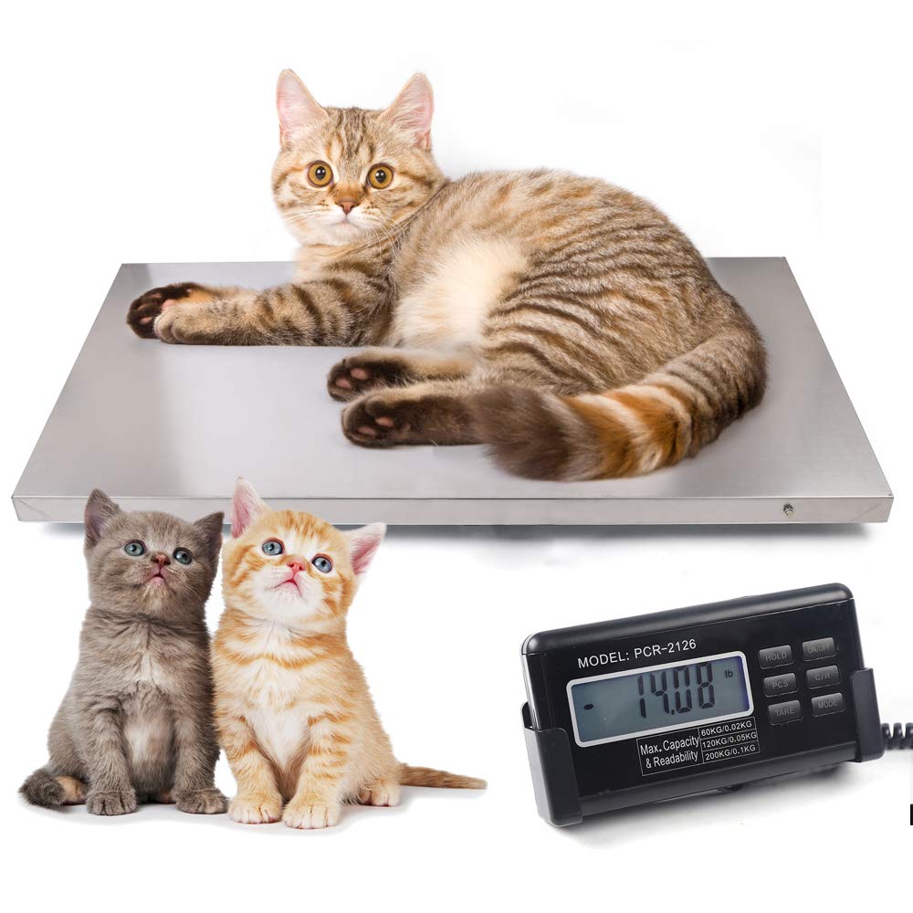 440lb Digital Livestock Vet Scale, Digital Pet Scale for Dog Sheep Pig Goat, Heavy-Duty Platform Scale, Animal Scale