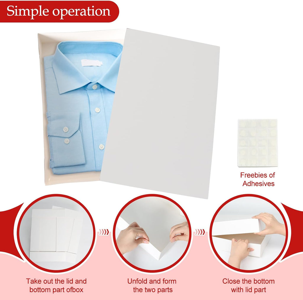 30 Pack Shirt Gift Boxes Large White Gift Boxes with Lids for Presents, Clothes, Sweater, Coat, A pparel, 17"X