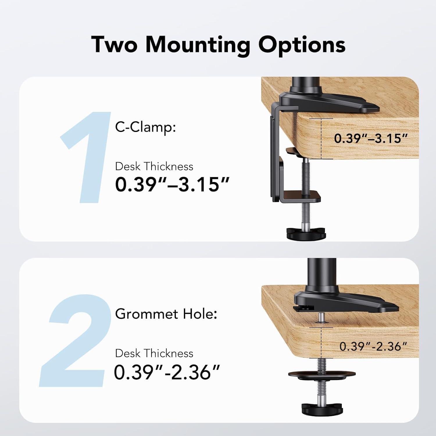 Dual Monitor and Laptop Mount for Max 32” Monitor and 17” Laptop, Adjustable Arm with Tilt, Swivel and Rotation, Dual