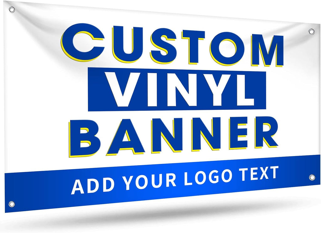 Custom Vinyl Banners and Signs Customize Outdoor, Personalized Banner with Logo Text for Party Birthday, Customized