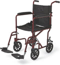 19" Ultra Lightweight Transport Bariatric Wheelchair Color: Red