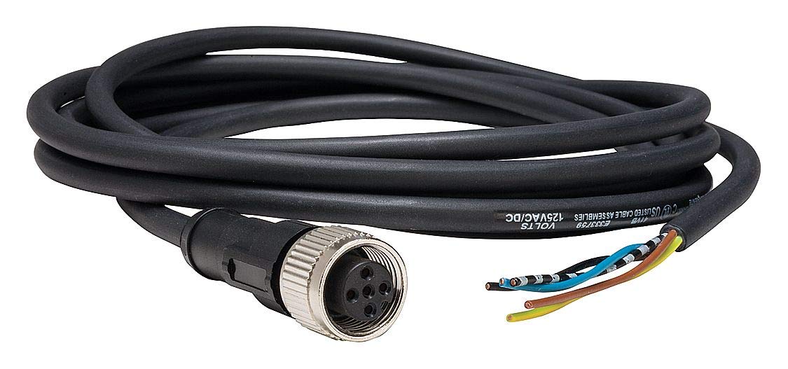 Telemecanique XZCP1164L2 Female Connector, Pre-Wired, Straight, M12, 5 Pins, 2 m