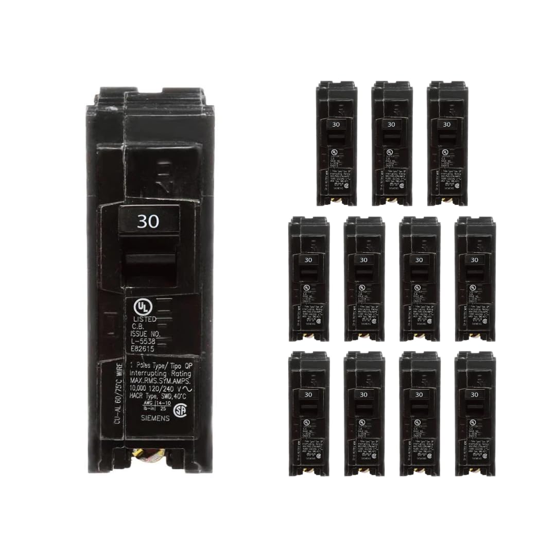 Siemens Q130 Single-Pole 30A Type QP Circuit Breaker, 120/240V, 12-Pack