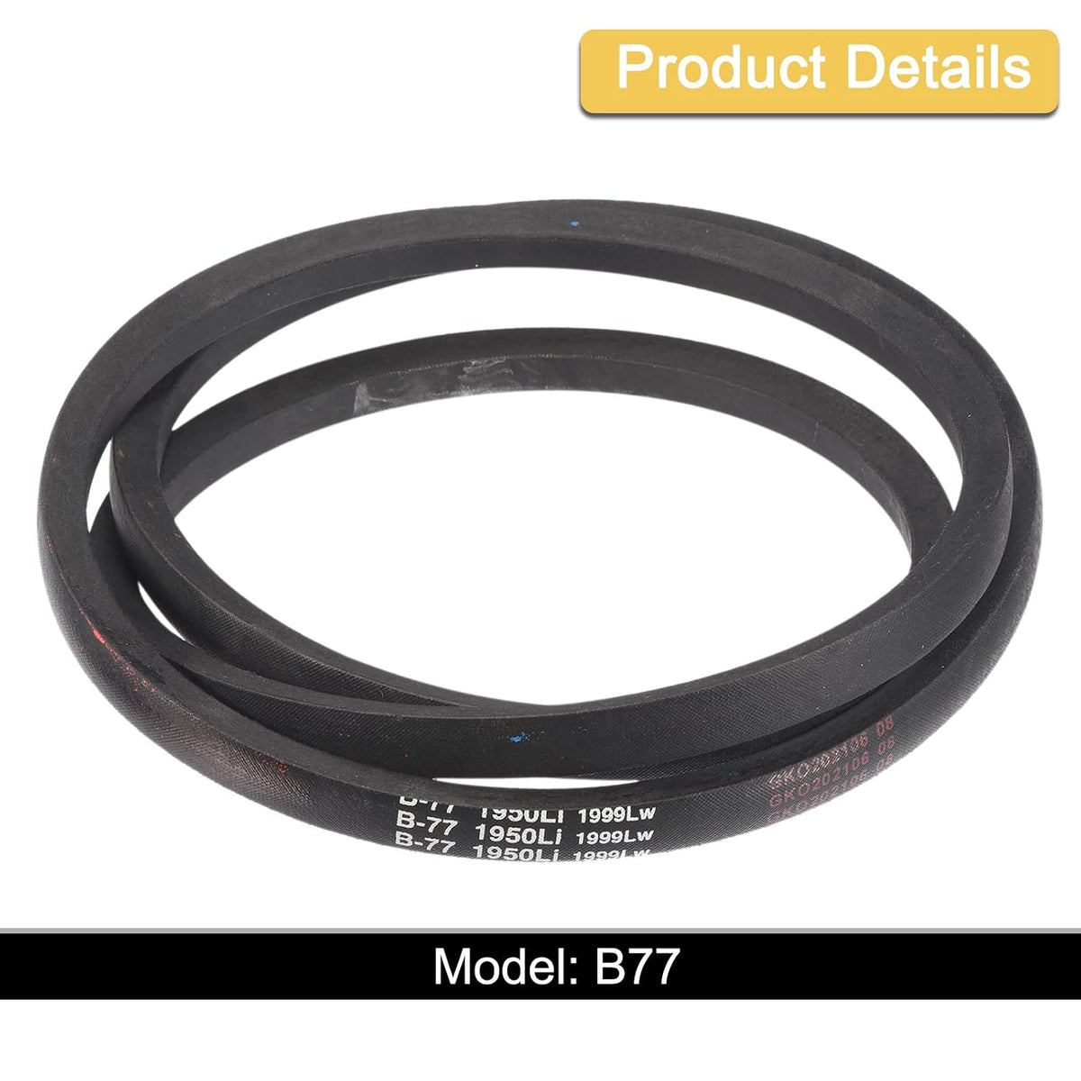 uxcell 3pcs B77 Classic Wrapped V-Belt, 79" Outer Circ B Profile V-Belt