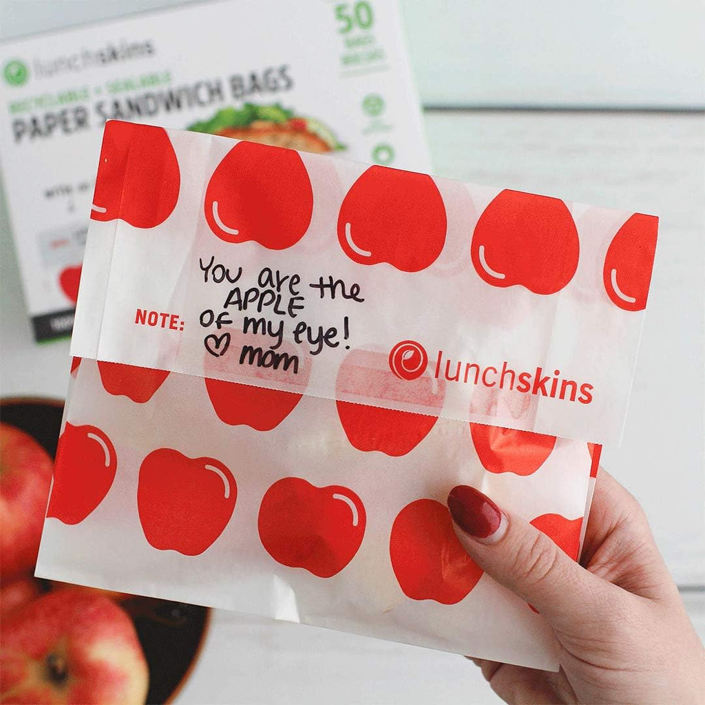 Recyclable Paper Sandwich Bags, 100 Count, Apple, 2 Pack