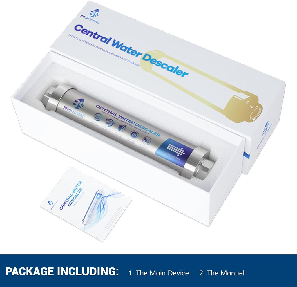 Salt Free Water Descaler Whole House, Scale Water Softener System, ¾-Inch NPT Water Heater Descaler, Prevent Scale