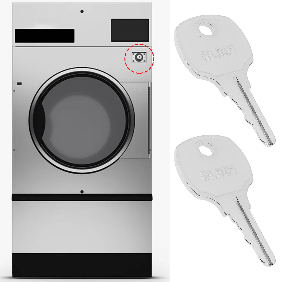 ECSiNG 2pcs Washing Machine Keys 70155601 RL001 Compatible with Speed Queen