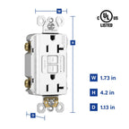 Legrand radiant 20 Amp Tamper Resistant GFCI Duplex Outlet White 1 Pack