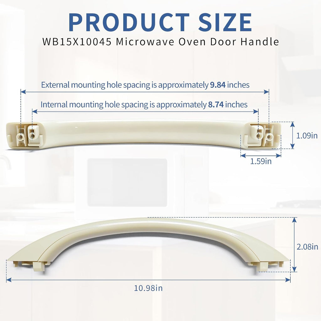 WB15X10045 Microwave Oven Door Handle Replacements Beige Compatible with GE Replaces 824177 AP2021195 EAP232125 PS232125 AGE499895 PD00033034