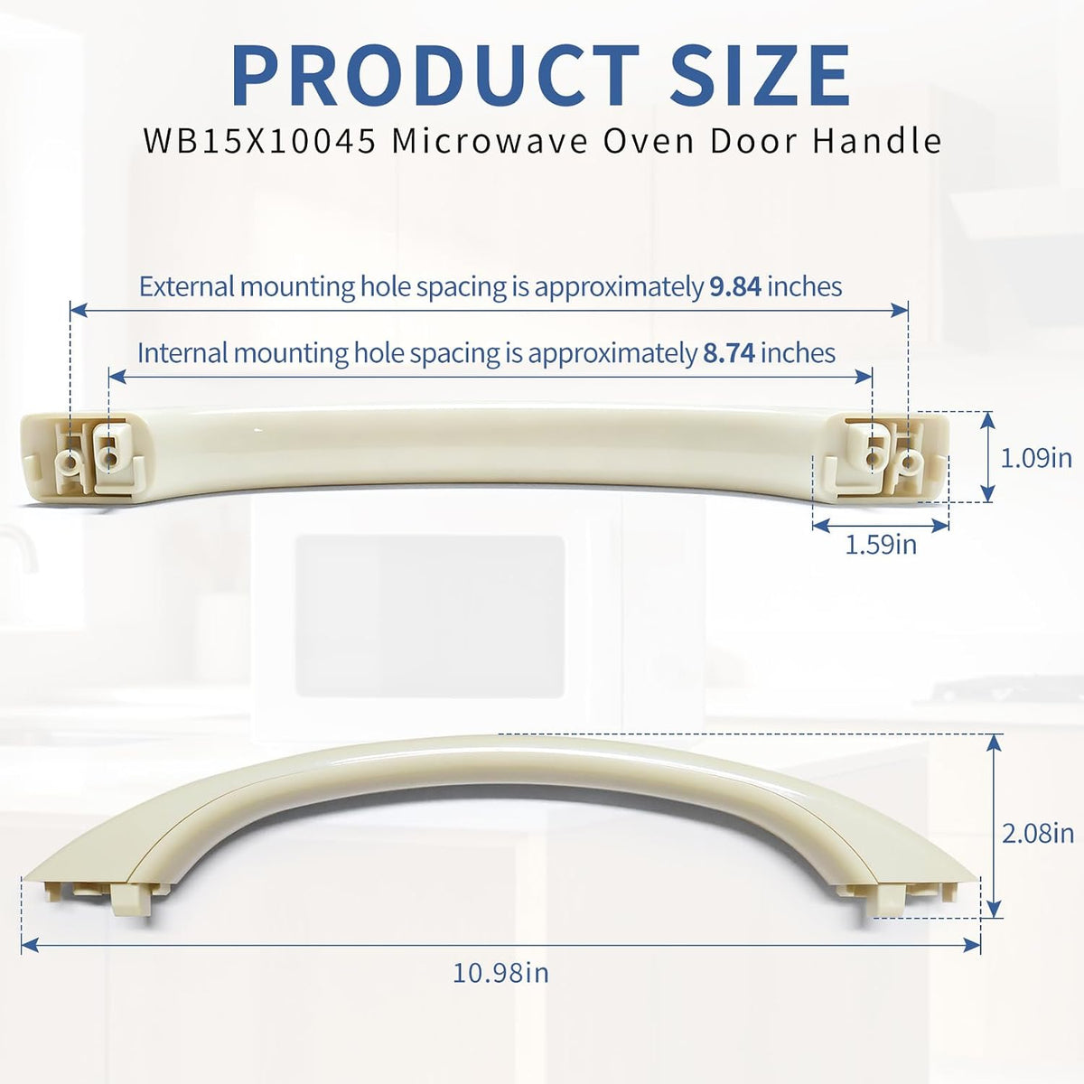 WB15X10045 Microwave Oven Door Handle Replacements Beige Compatible with GE Replaces 824177 AP2021195 EAP232125 PS232125 AGE499895 PD00033034