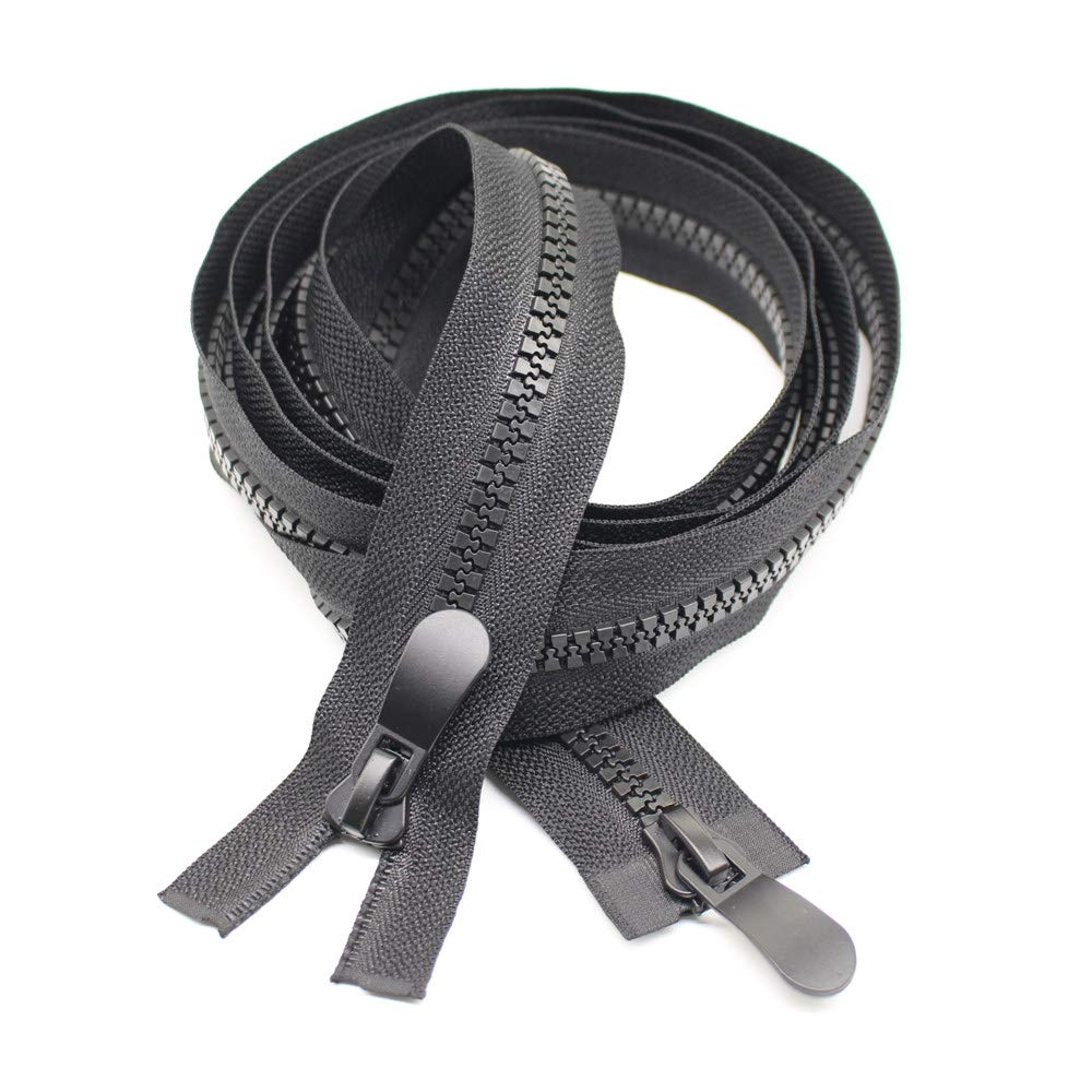 #8 24 Inch Large Two Way Separating Jacket Zipper for Sewing Black