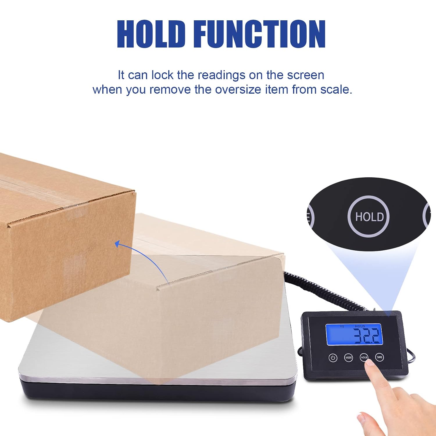 Shipping Scale for Packages Small Business - 440lb x 0.1lb Digital Postal Scale for Packages, Shipping Package Scale