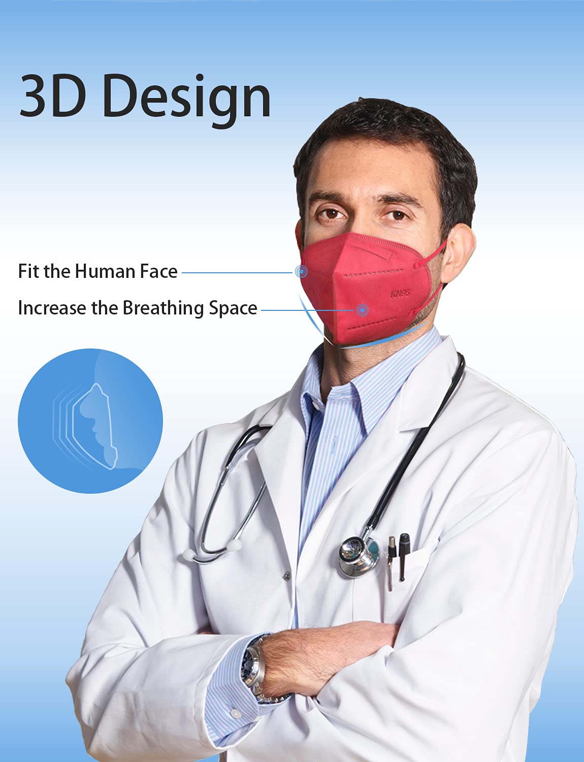 KN95 Face Mask,50 Pack 5-Ply Safety Masks for Adults,Multicolored