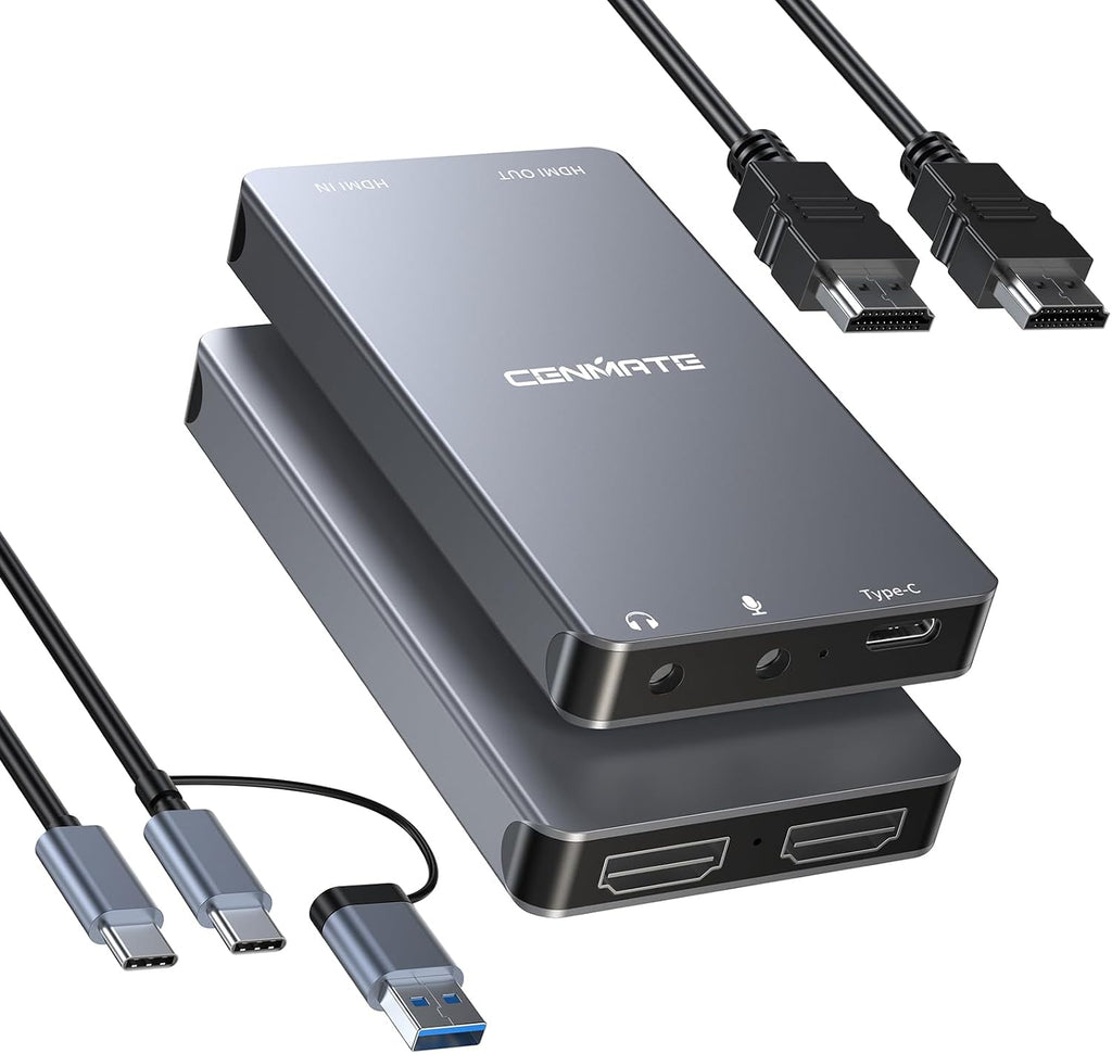 Aluminum HDMI Capture Card, USB 3.0 1080P 60FPS Audio Video Capture Card for Streaming/Gaming/Video Conference