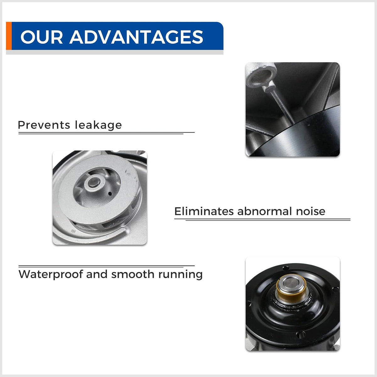 MACEL AW7163 Water Pump Fit Jeep Chrysler Dodge Ram, 3.7L V6 4.7L V8