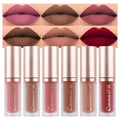 6Pcs Dark Light Nude Brown Matte Matt Liquid Lipstick Lip Gloss Glossy Set for Black Women, 24 Hour Brown Mauve Red